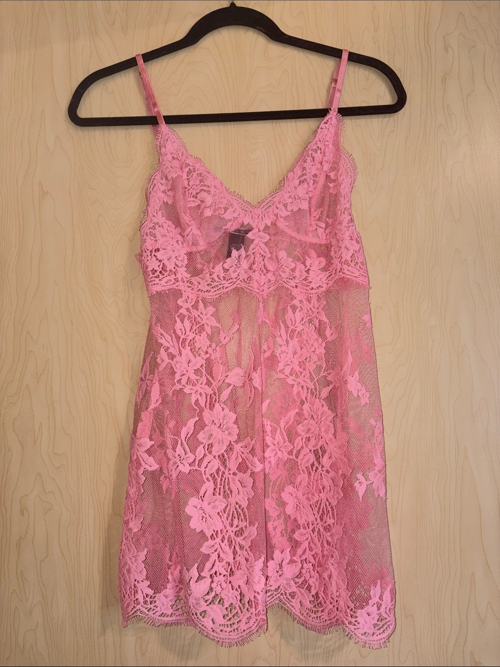Victoria's Secret Pink Floral Lace Chemise
